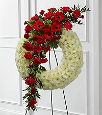 Red and White Wreath Spray